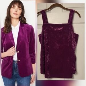 NWT J Jill Two Piece Curved Hem Blazer w/matching Camisole Size Small Petite